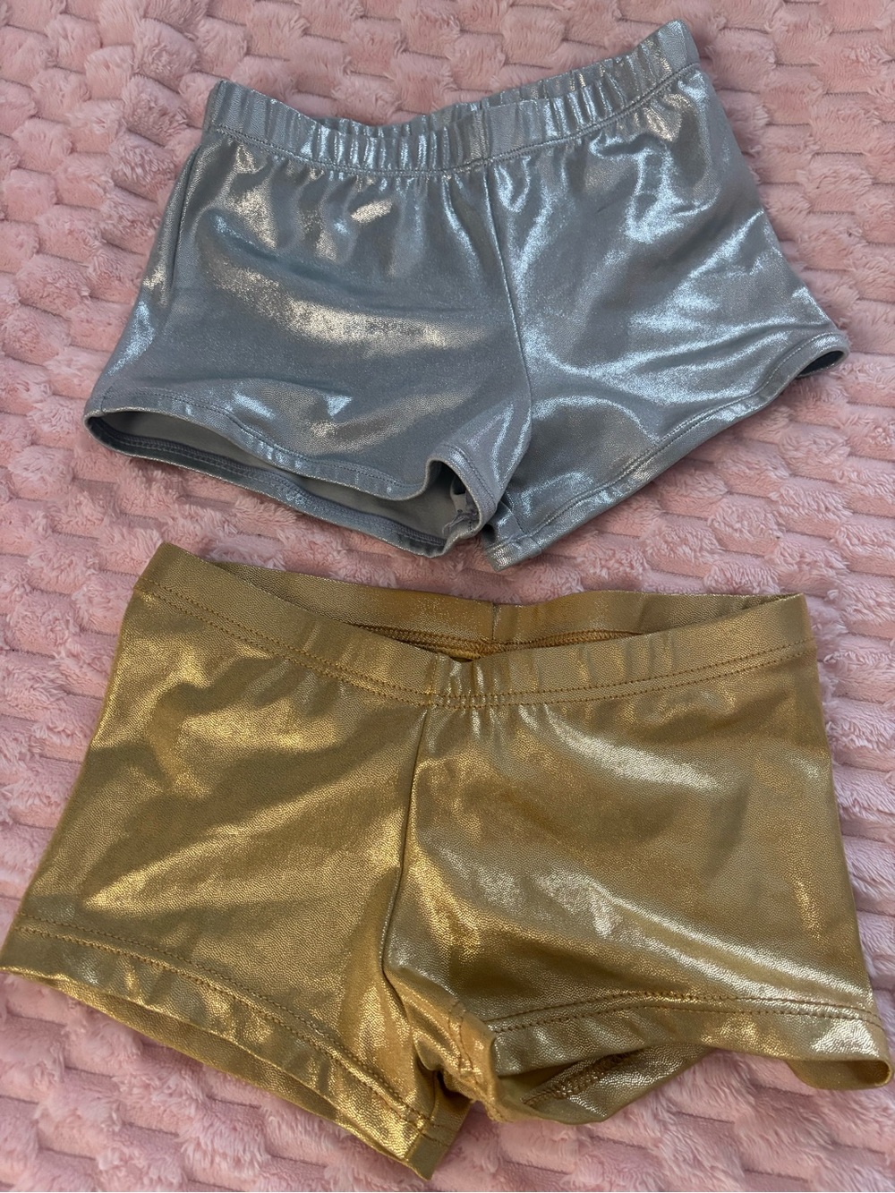 balera Silver and Gold Metallic Dance Shorts Set